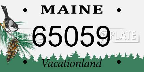 65059 Maine License Plate