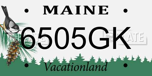 6505GK Maine License Plate