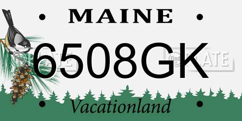 6508GK Maine License Plate