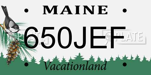 650JEF Maine License Plate