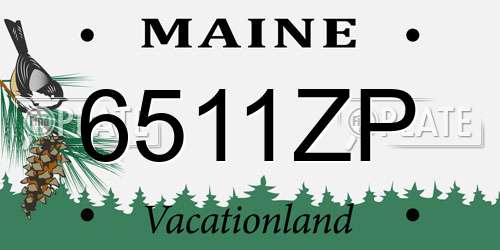 6511ZP Maine License Plate