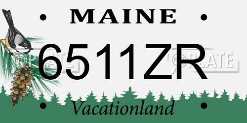 6511ZR Maine License Plate
