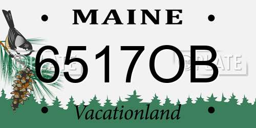 6517OB Maine License Plate
