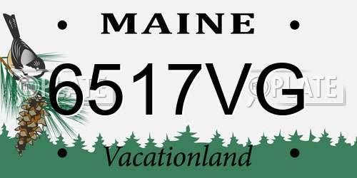 6517VG Maine License Plate