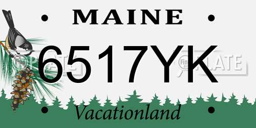 6517YK Maine License Plate