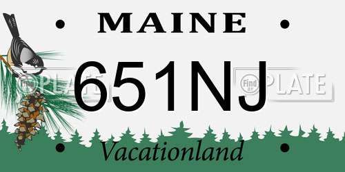 651NJ Maine License Plate