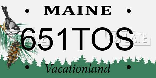 651TOS Maine License Plate