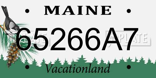 65266A7 Maine License Plate