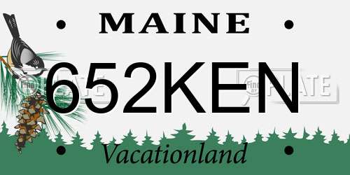652KEN Maine License Plate