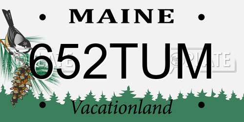 652TUM Maine License Plate