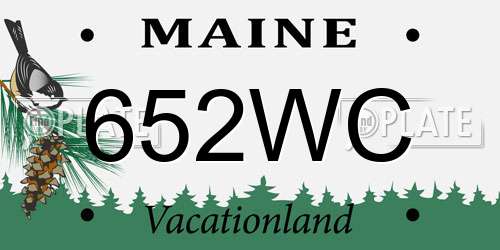 652WC Maine License Plate