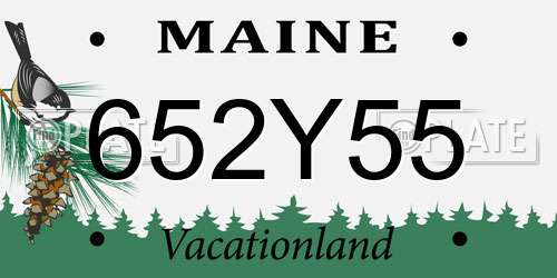 652Y55 Maine License Plate