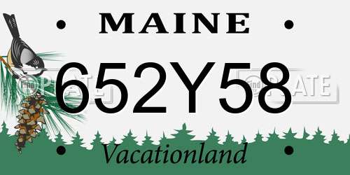 652Y58 Maine License Plate