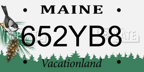 652YB8 Maine License Plate
