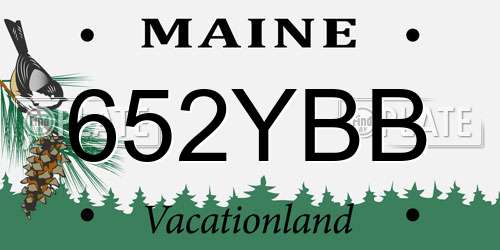 652YBB Maine License Plate