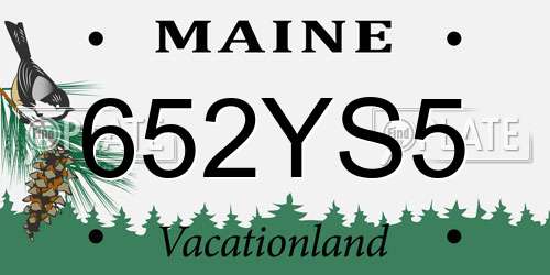 652YS5 Maine License Plate