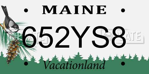 652YS8 Maine License Plate