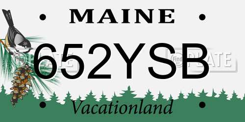 652YSB Maine License Plate