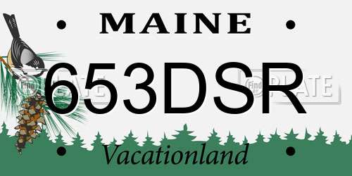 653DSR Maine License Plate