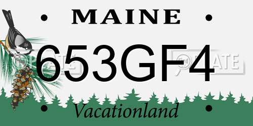 653GF4 Maine License Plate