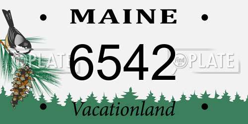 6542 Maine License Plate