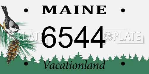 6544 Maine License Plate