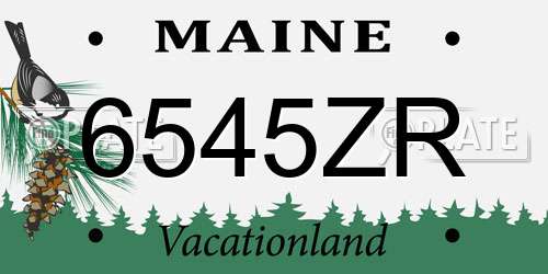 6545ZR Maine License Plate