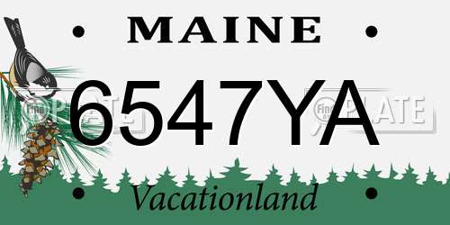 6547YA Maine License Plate