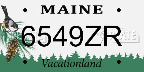 6549ZR Maine License Plate