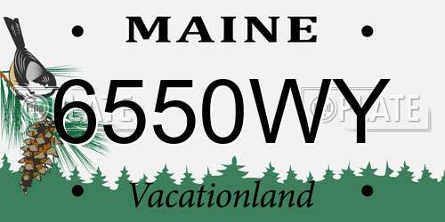 6550WY Maine License Plate