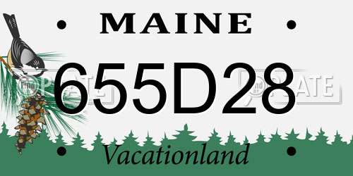 655D28 Maine License Plate