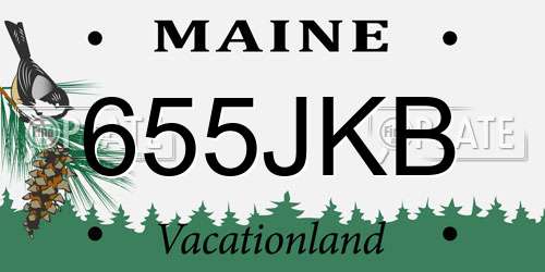 655JKB Maine License Plate