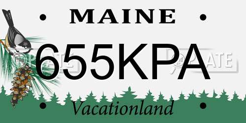655KPA Maine License Plate