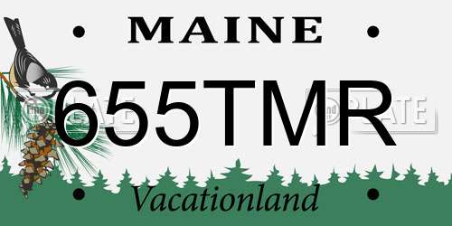 655TMR Maine License Plate