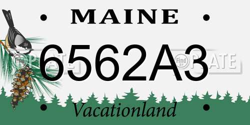 6562A3 Maine License Plate