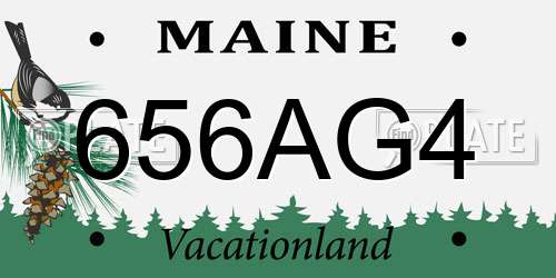 656AG4 Maine License Plate