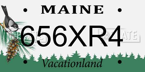 656XR4 Maine License Plate