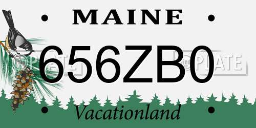 656ZB0 Maine License Plate