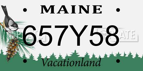 657Y58 Maine License Plate