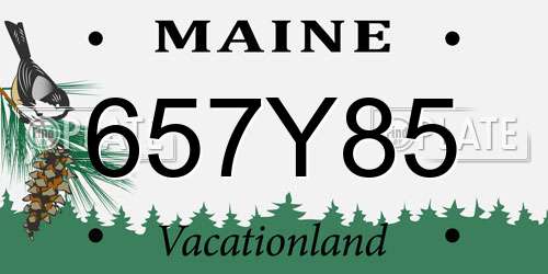 657Y85 Maine License Plate