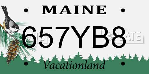 657YB8 Maine License Plate