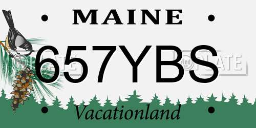 657YBS Maine License Plate