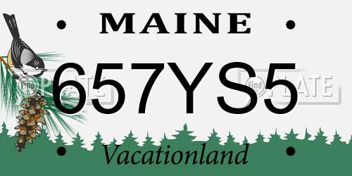 657YS5 Maine License Plate