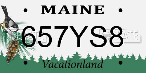 657YS8 Maine License Plate