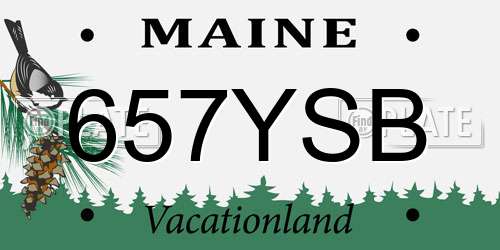 657YSB Maine License Plate