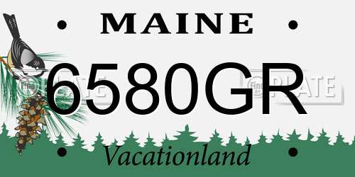6580GR Maine License Plate