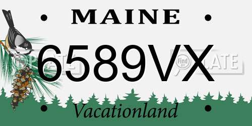 6589VX Maine License Plate
