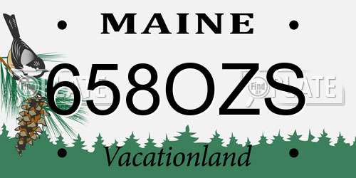 658OZS Maine License Plate