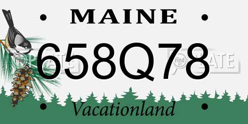 658Q78 Maine License Plate