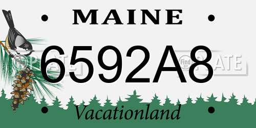 6592A8 Maine License Plate
